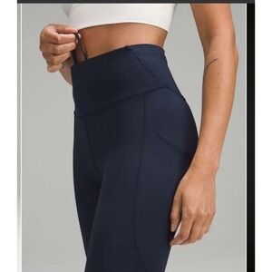 🍋 EUC Lululemon Fast and Free High Rise Tight 25" Pockets True Navy 8 W5FARS